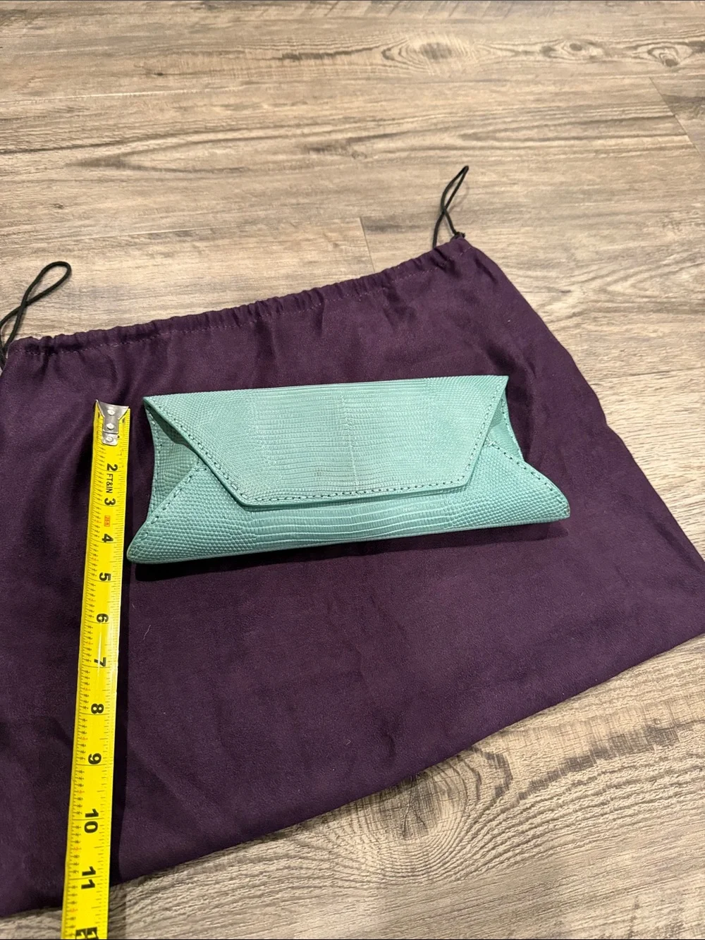 Jilly New York Genuine Exotic Skin Turquoise Envelope Clutch NWT NEW WITH TAGS